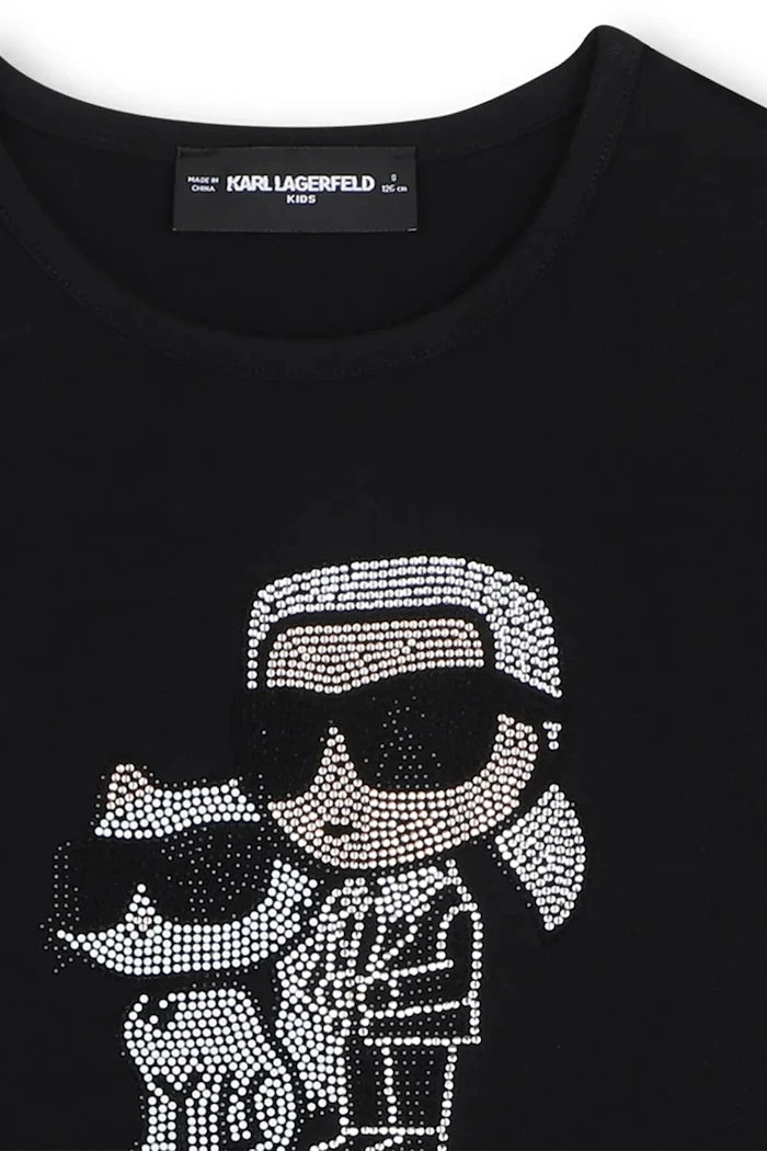 Karl Lagerfeld çocuklar için pamuklu uzun kollu bluz