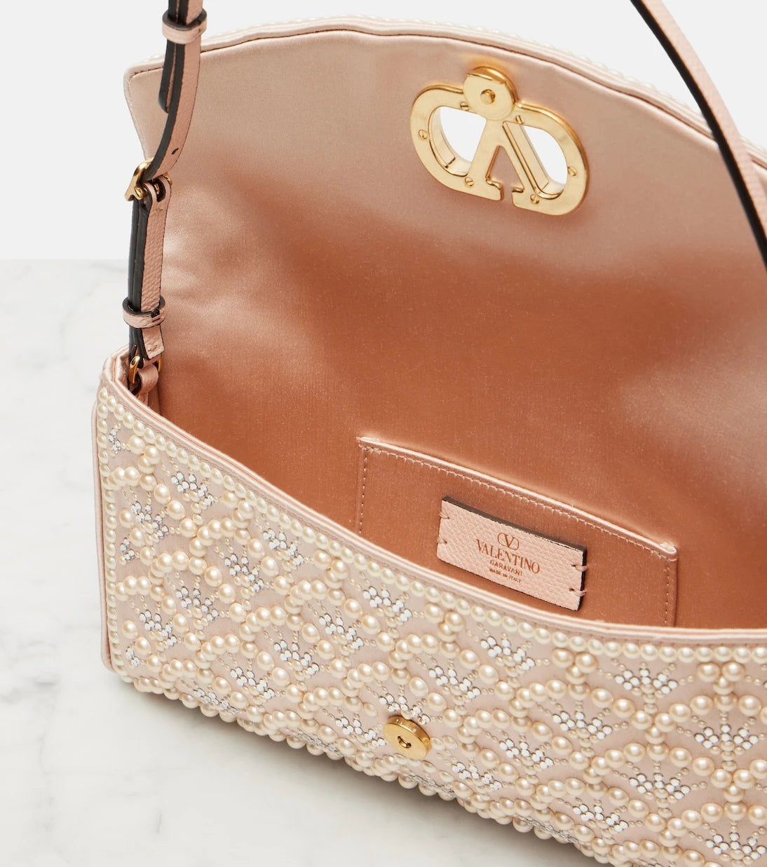 Valentino Garavani - DeVain Small embellished satin shoulder bag