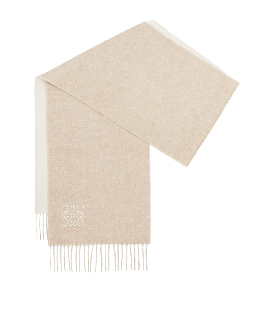 LOEWE White Bicolour Anagram Scarf