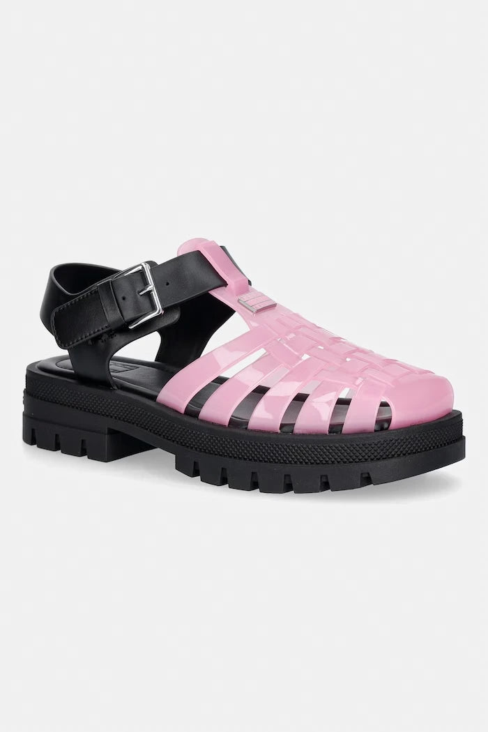 Tommy Jeans açık topuklu sandalet ayakkabı kadın TJW JELLY FISHERMAN SANDAL