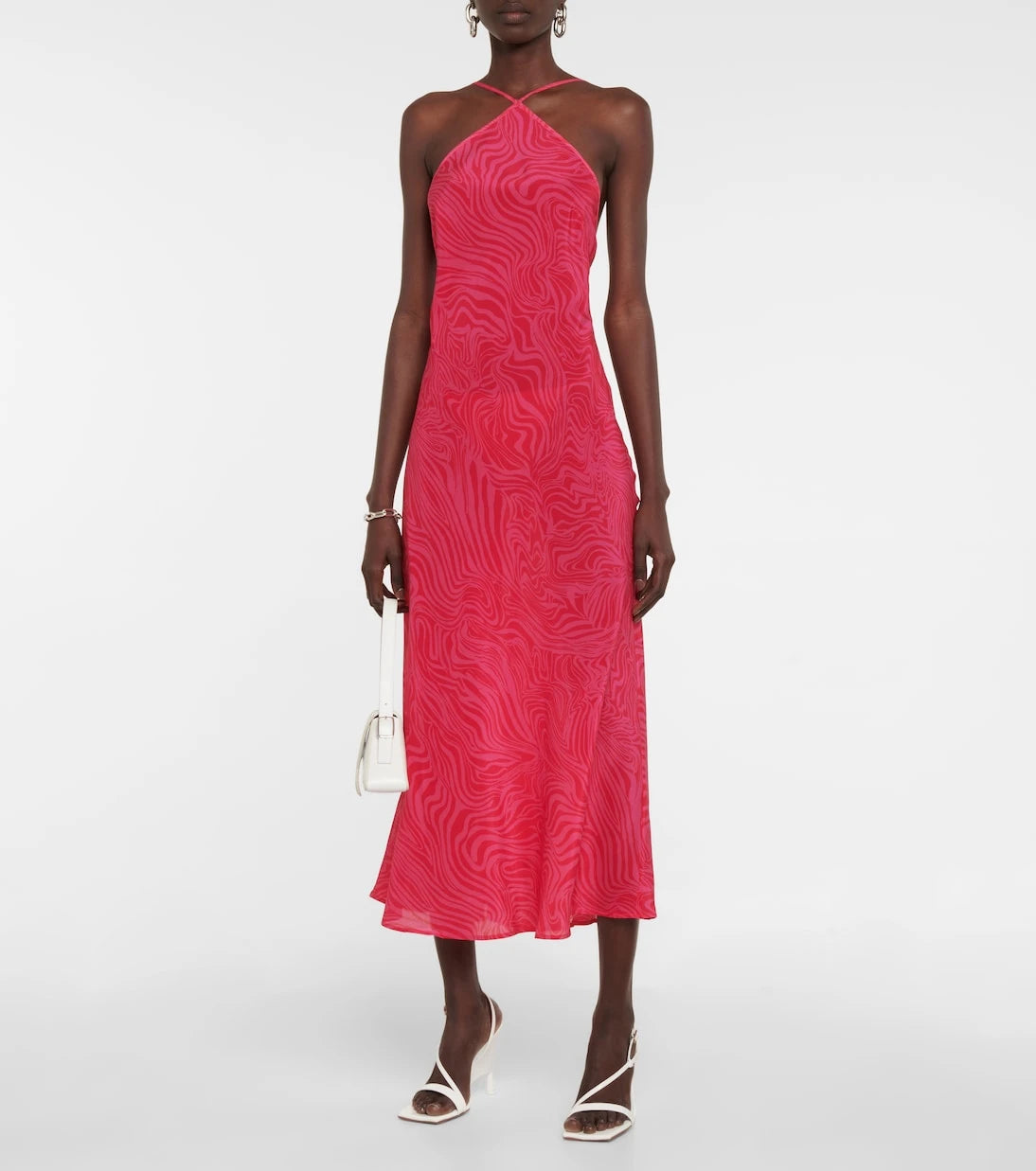 Rixo - Opal silk halterneck midi dress