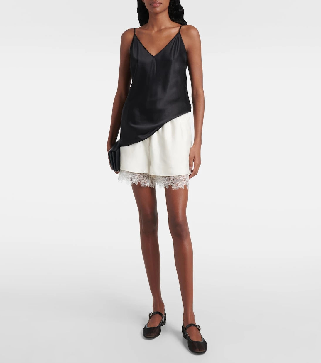 Róhe - Lace-trimmed silk shorts