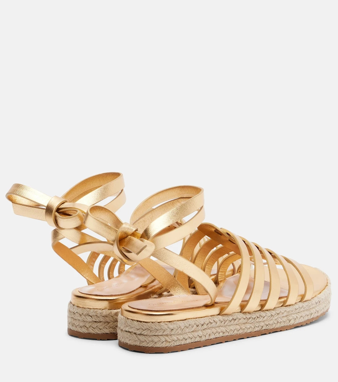 Gianvito Rossi - Pompei metallic leather espadrille sandals