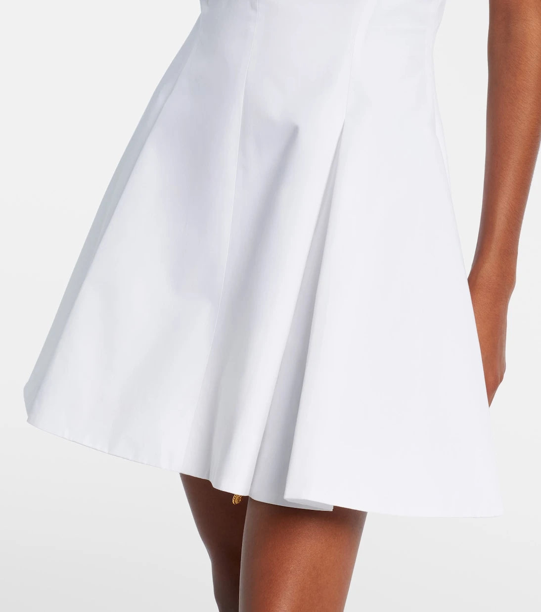 Balmain - Ruched cotton poplin minidress