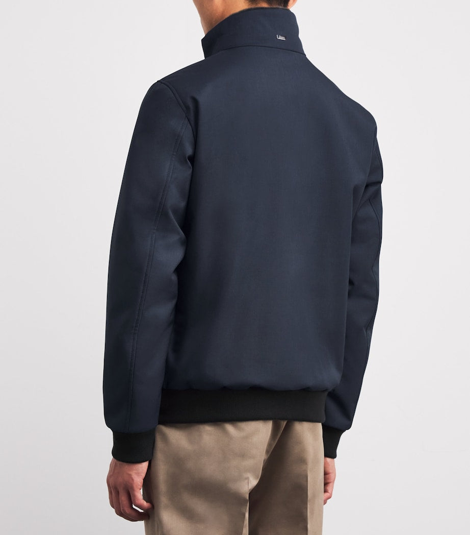 Navy Wool Bomber Jacket