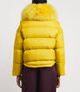 Yves Salomon Yellow Down-Fur Technical Puffer Jacket (60cm)