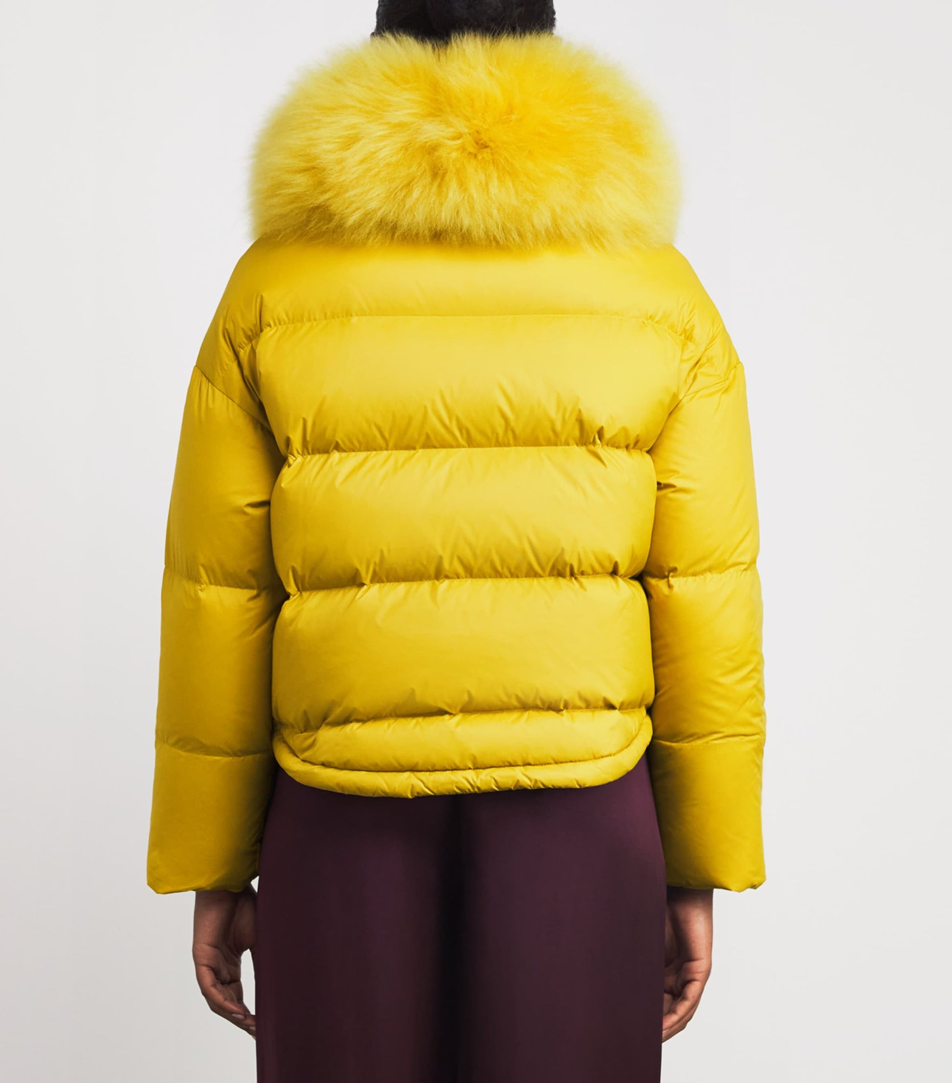 Yves Salomon Yellow Down-Fur Technical Puffer Jacket (60cm)