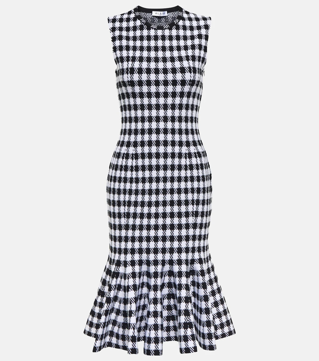 Alaïa - Vichy pleated minidress