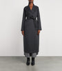Grey Virgin Wool Wrap Coat