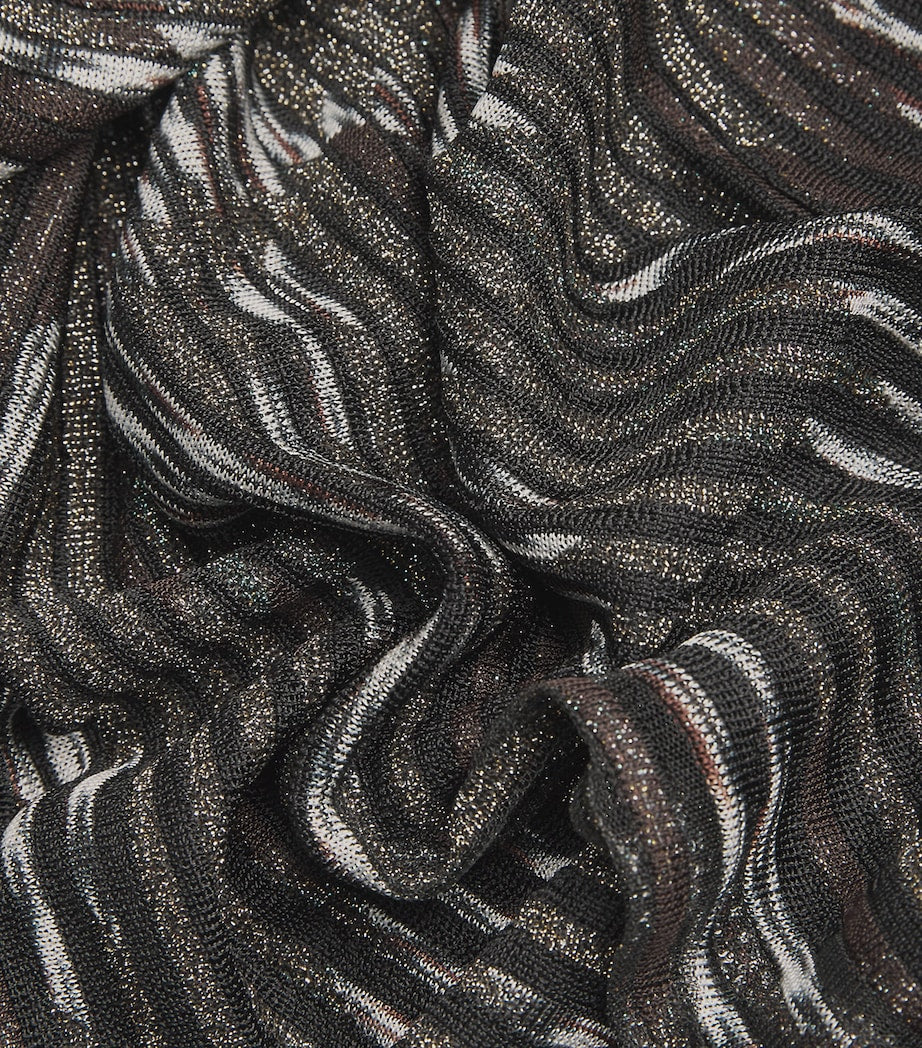 Missoni Black Metallic Ribbed Maxi Dress