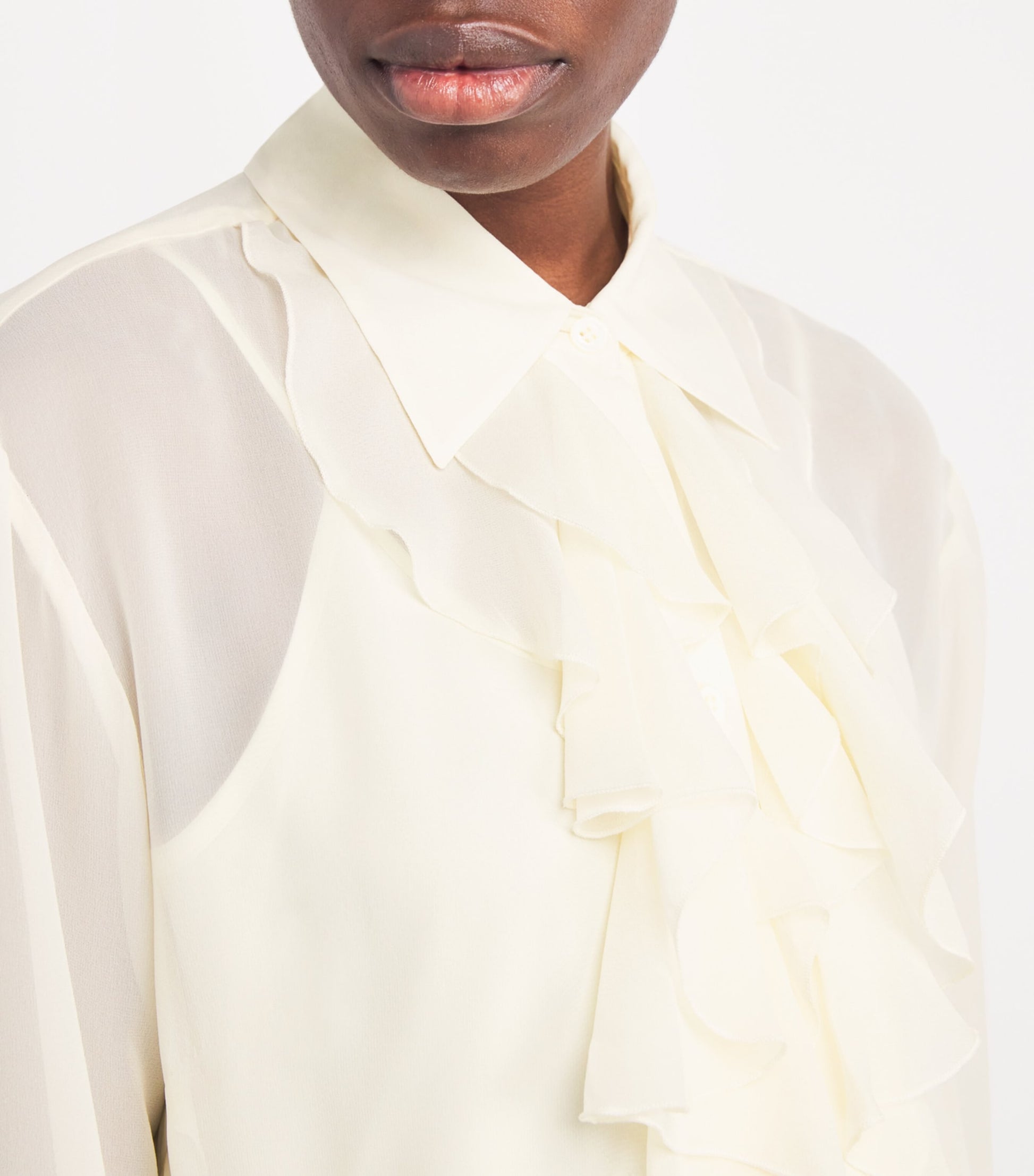 Silk Ruffle Midi Dress