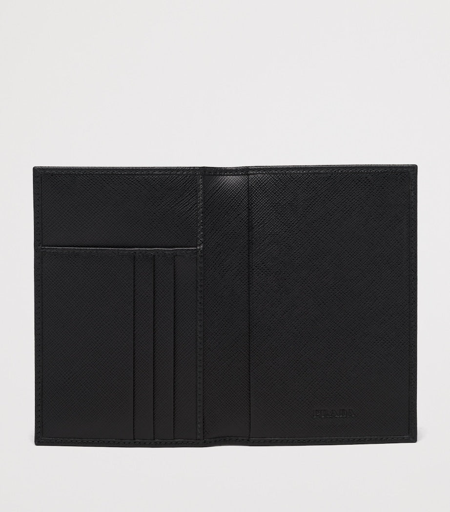 Prada Saffiano Leather Logo Passport Holder