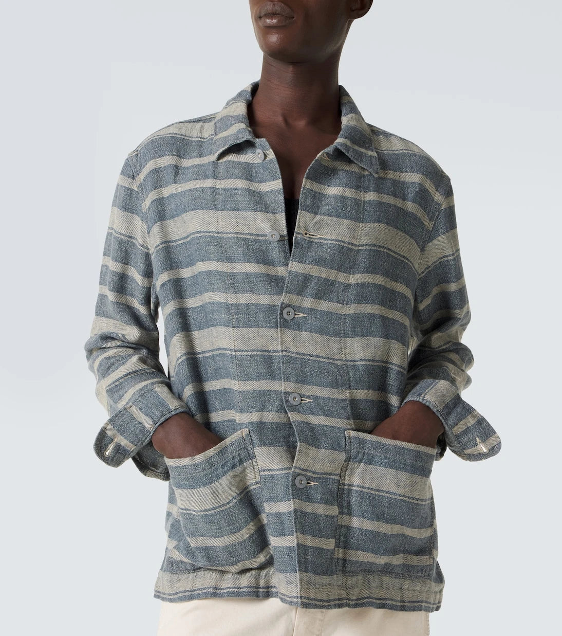 RRL - Striped linen overshirt