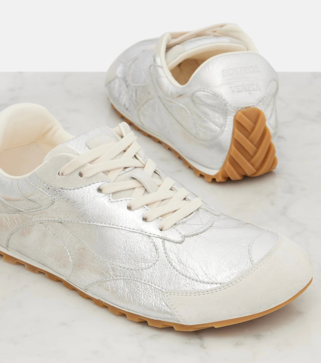 Bottega Veneta - Orbit Flash metallic leather sneakers