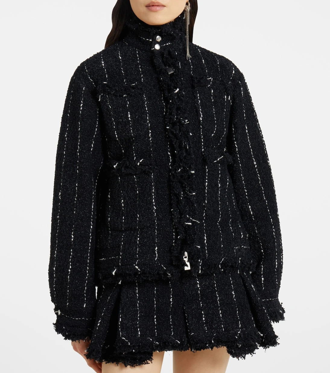 Sacai - Striped tweed jacket