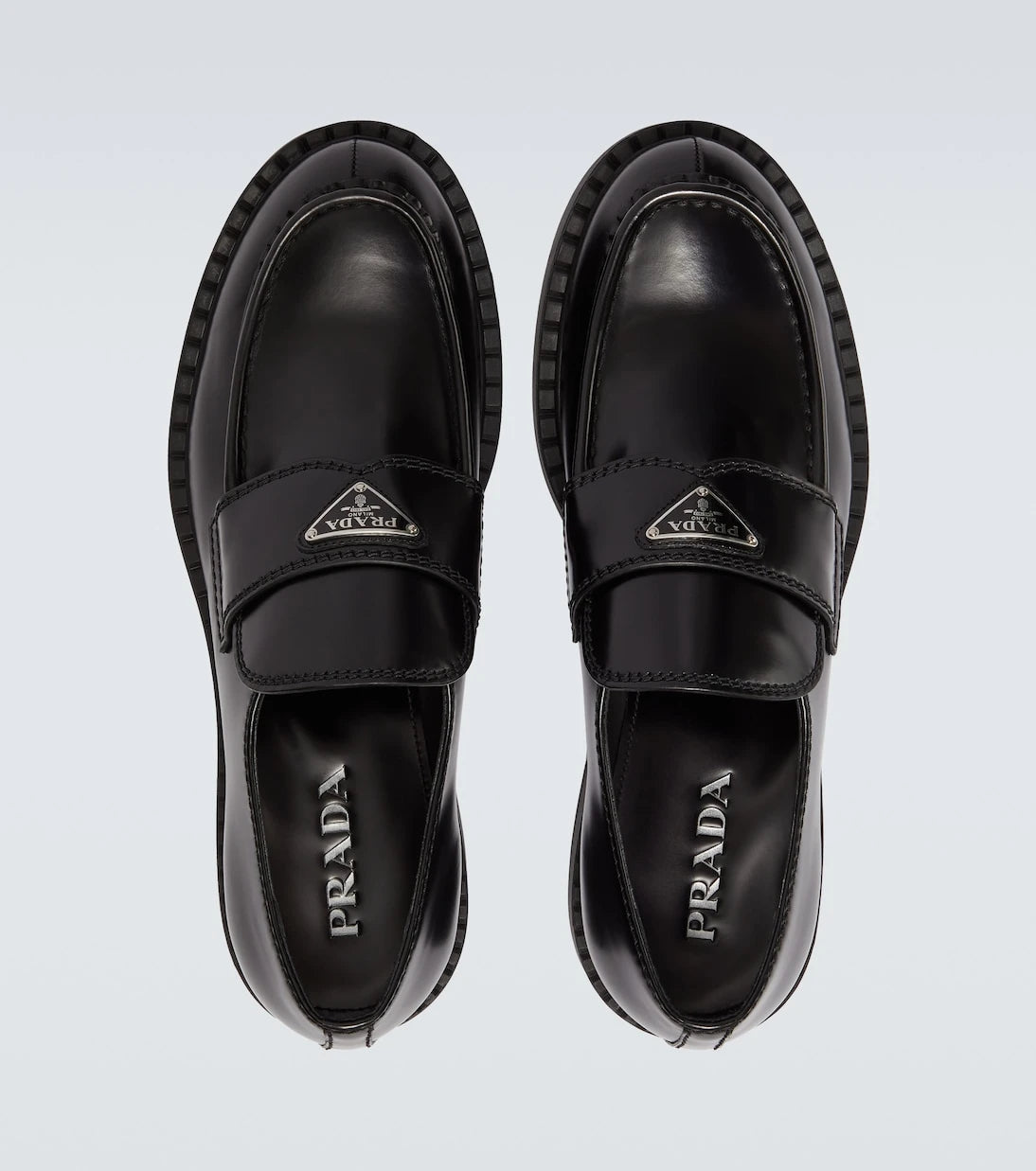 Prada - Chocolate leather loafers