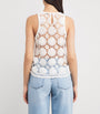 Cotton Crochet-Back Tank Top WHITE