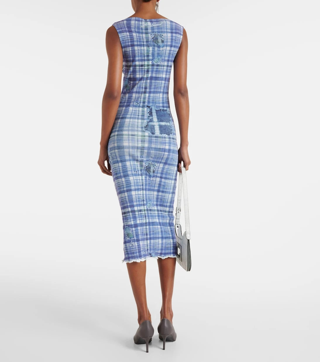 Acne Studios - Checked ribbed-knit midi dress