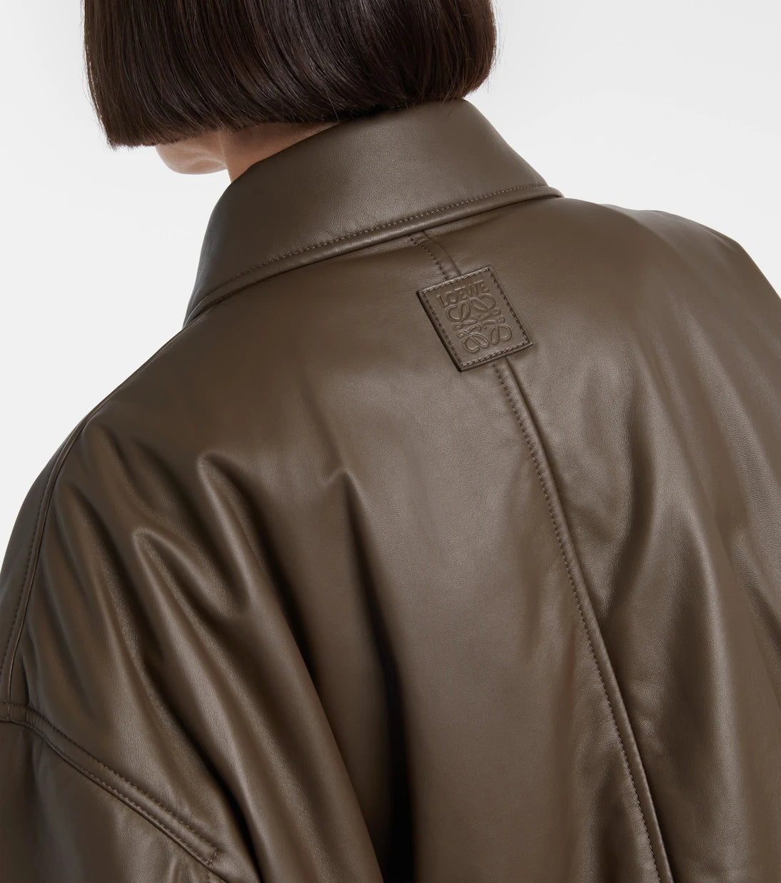 Loewe - Cropped leather biker jacket