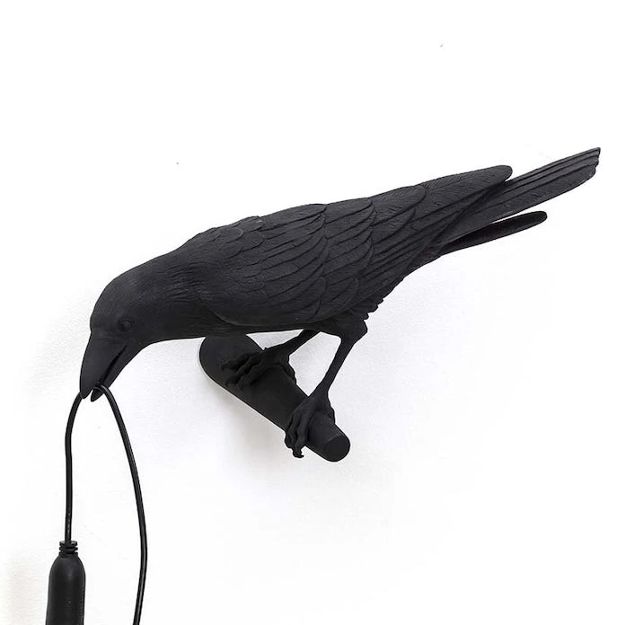 Стенна лампа Seletti Bird Lamp Black Looking Left