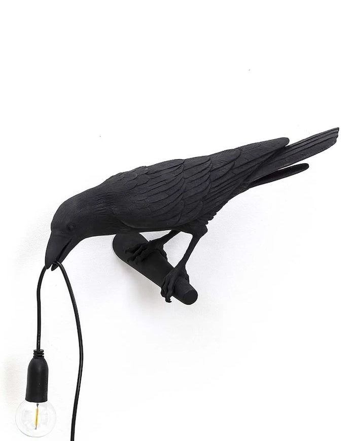 Seletti Bird Lamp Black Looking Left Duvar Lambası