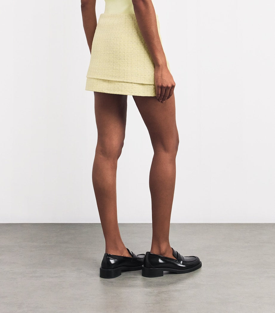 Maje Yellow Tweed Mini Skirt