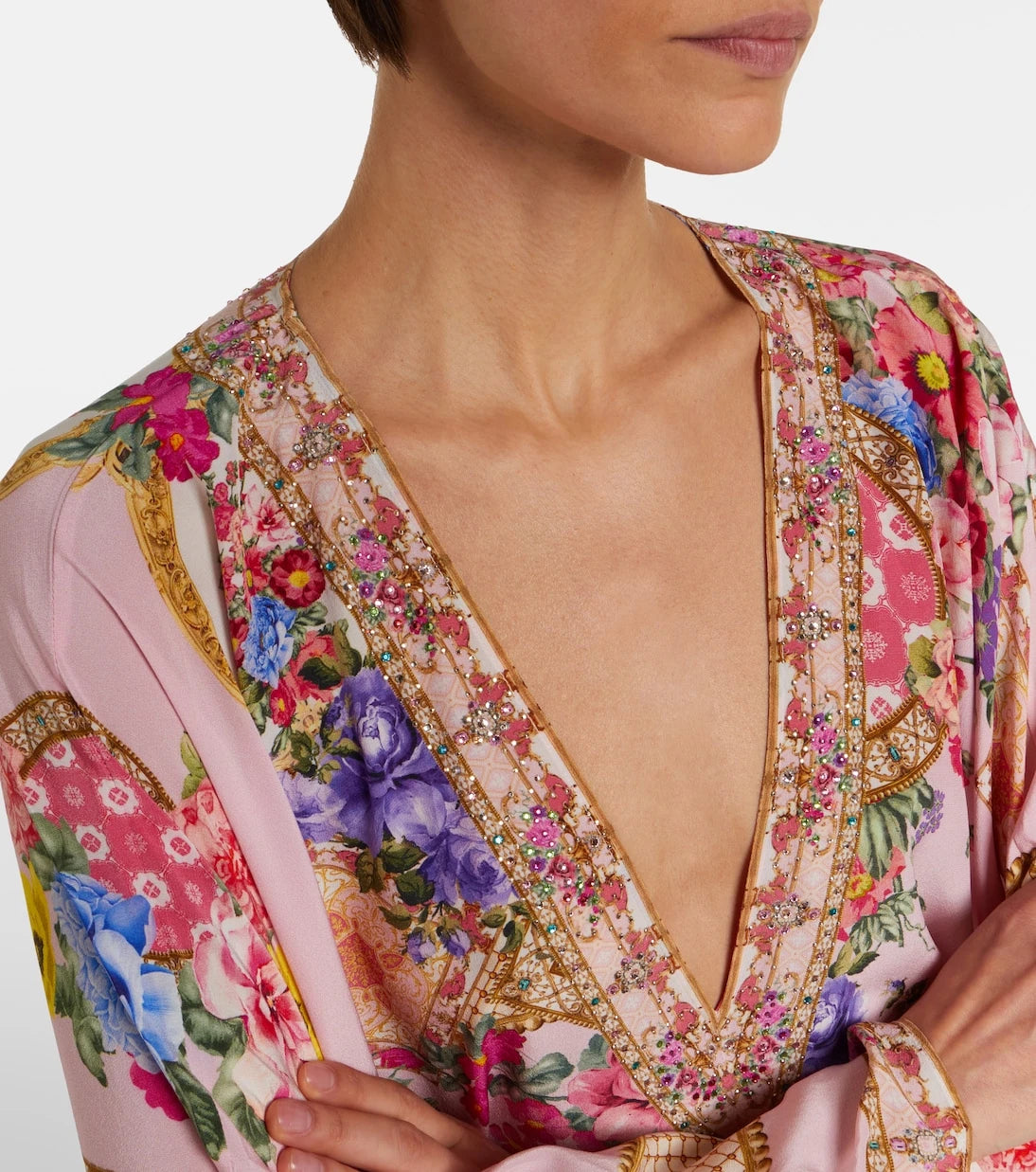 Camilla - Çiçekli ipek kaftan
