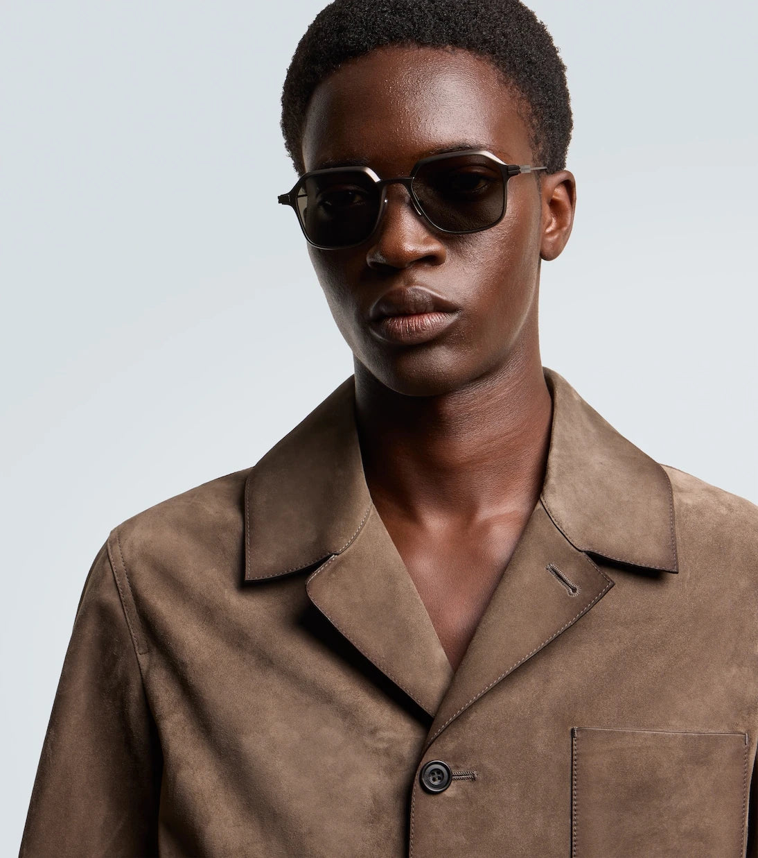 Zegna - Oversized aluminum square sunglasses