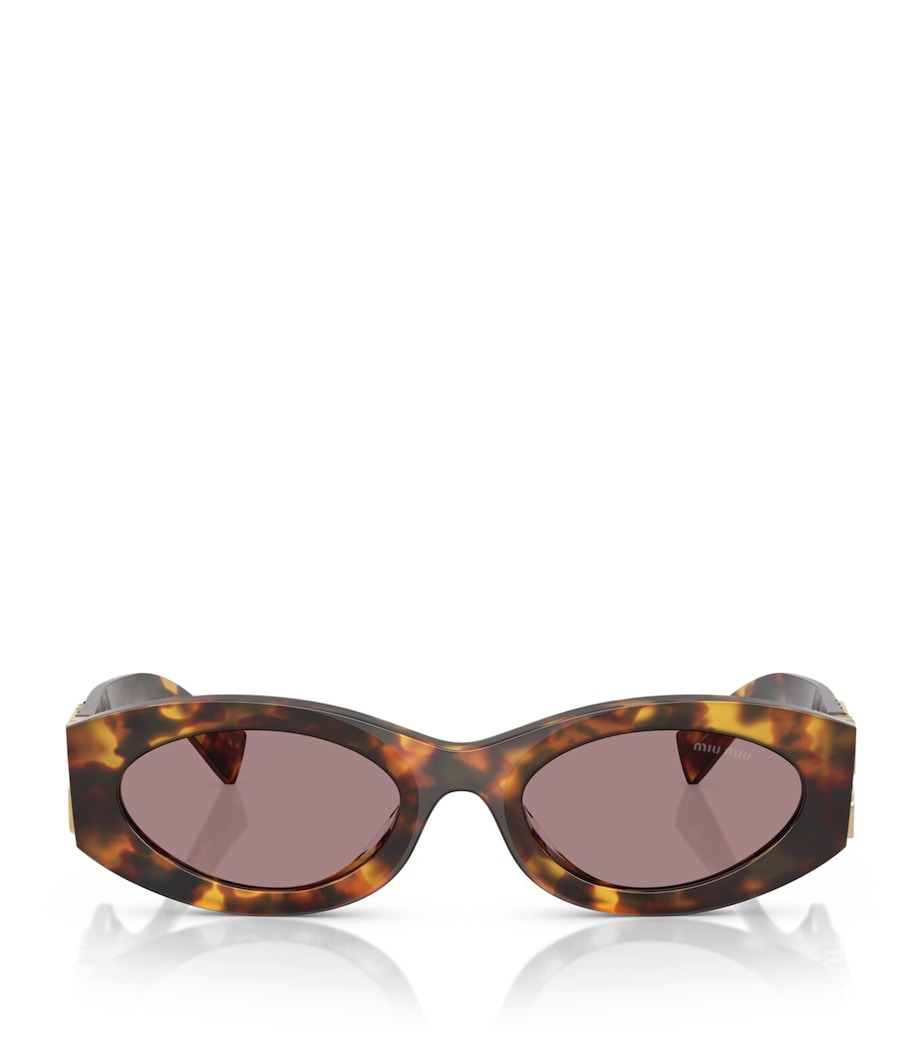 Miu Miu Brown Acetate Oval MU11WS Sunglasses