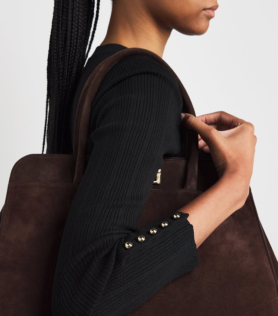 Claudie Pierlot Black Rib-Knit Mini Dress