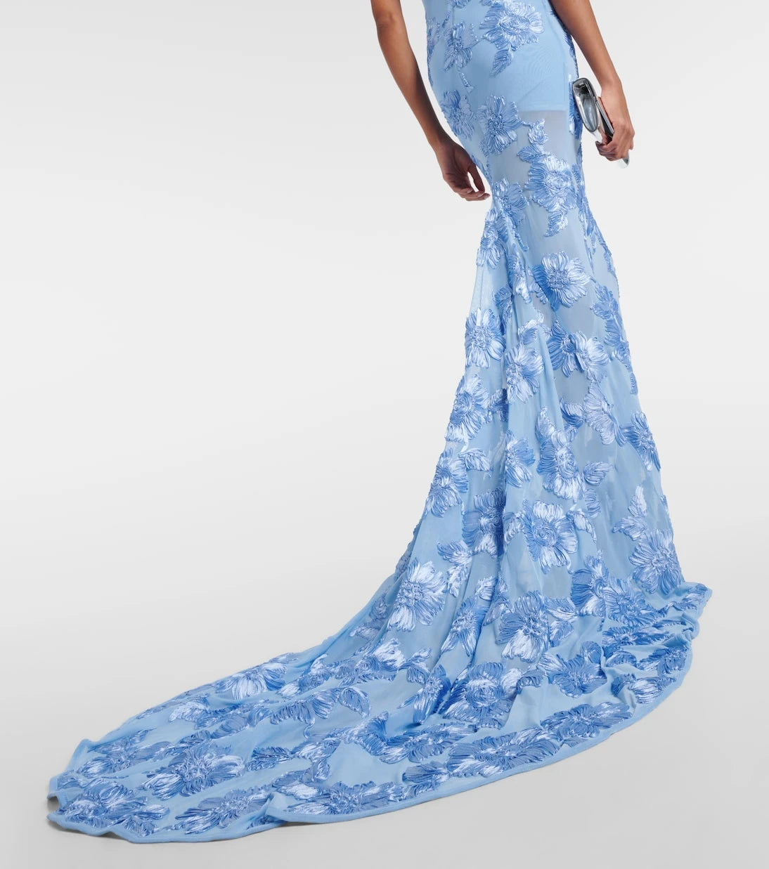 Rotate - Alberty floral-appliqué mesh gown