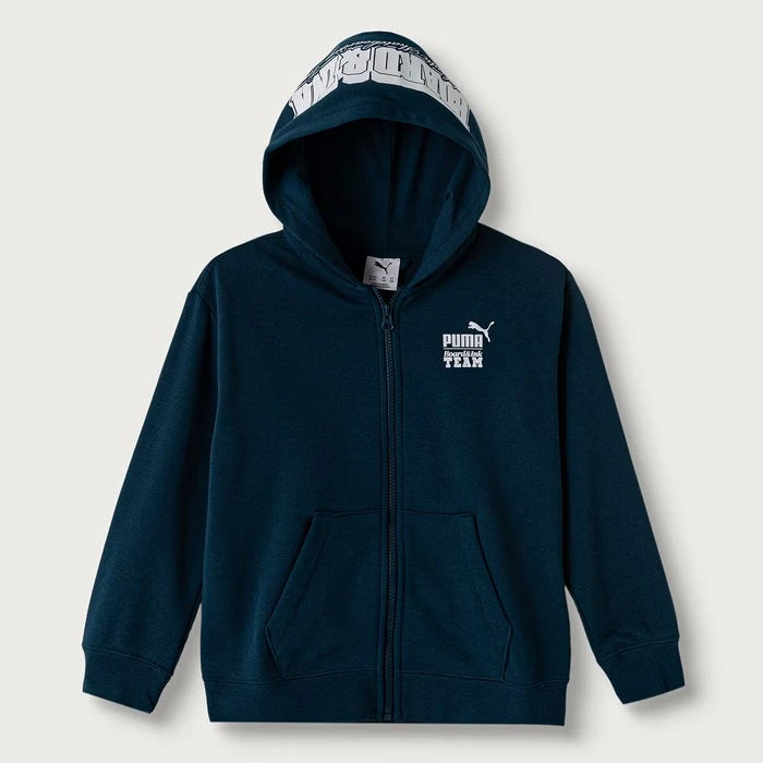Puma çocuk pamuklu kapüşonlu sweatshirt Mid90s Relaxed Full-Zip Hoodie TR B
