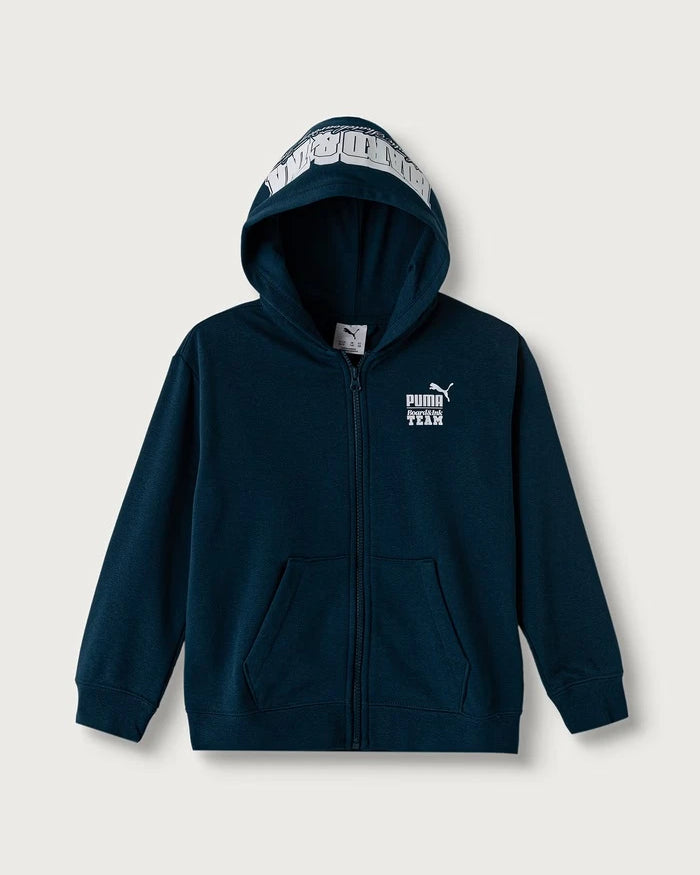 Puma çocuk pamuklu kapüşonlu sweatshirt Mid90s Relaxed Full-Zip Hoodie TR B