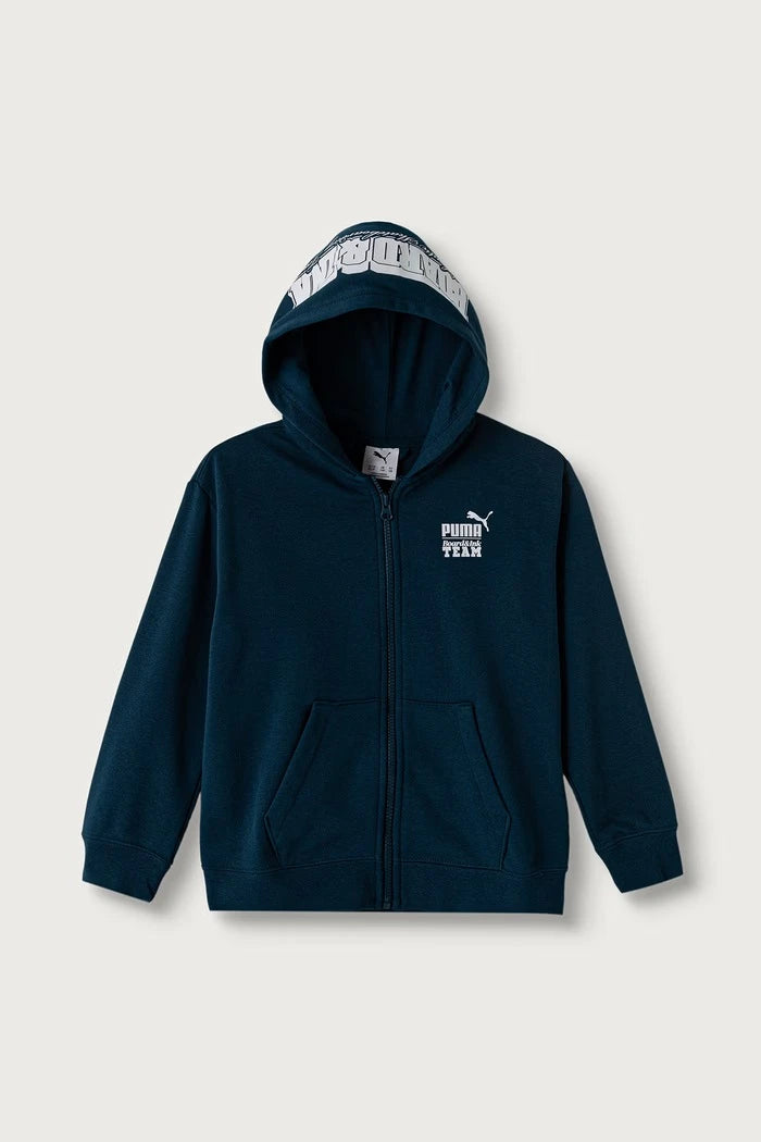 Puma çocuk pamuklu kapüşonlu sweatshirt Mid90s Relaxed Full-Zip Hoodie TR B