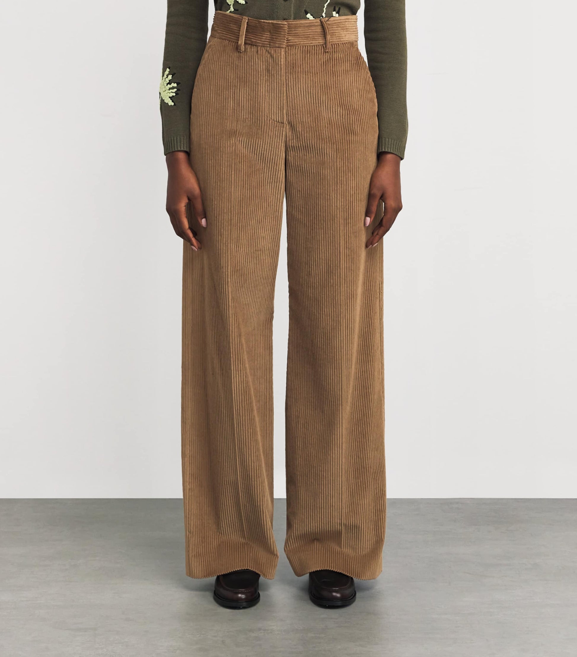 Weekend Max Mara Beige Corduroy Straight Trousers
