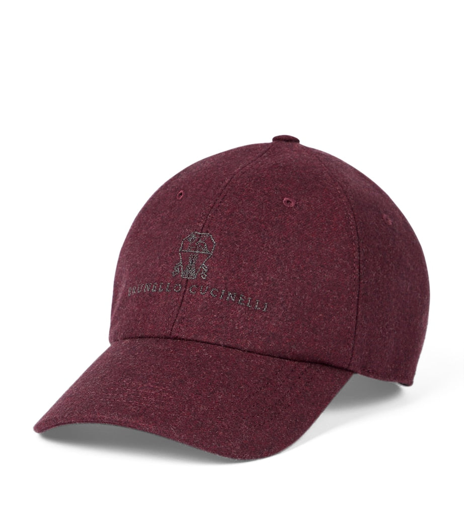 Brunello Cucinelli Wool Flannel Baseball Cap