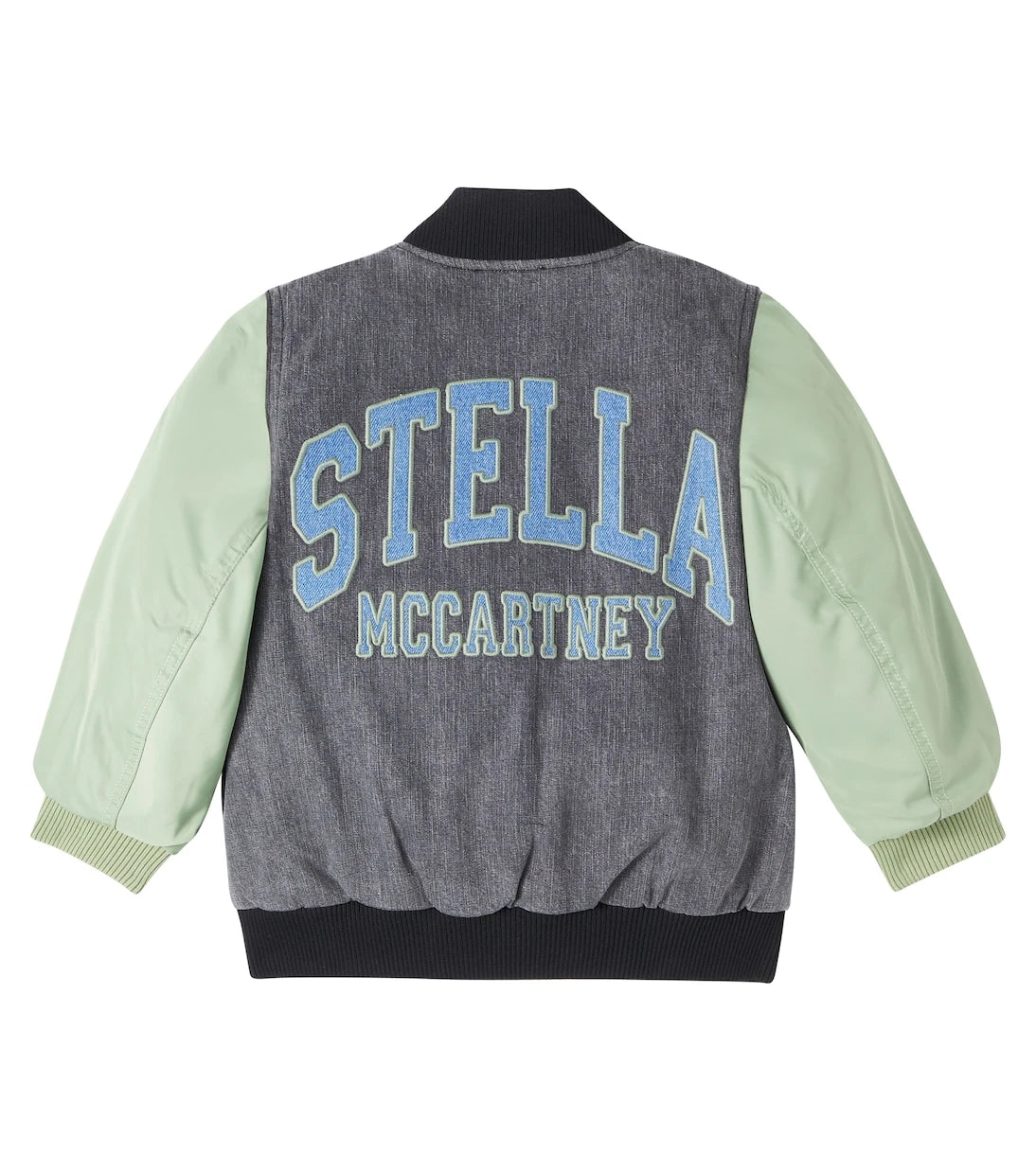 Stella McCartney Kids - جاكيت بومبر من الدنيم المُرقّع