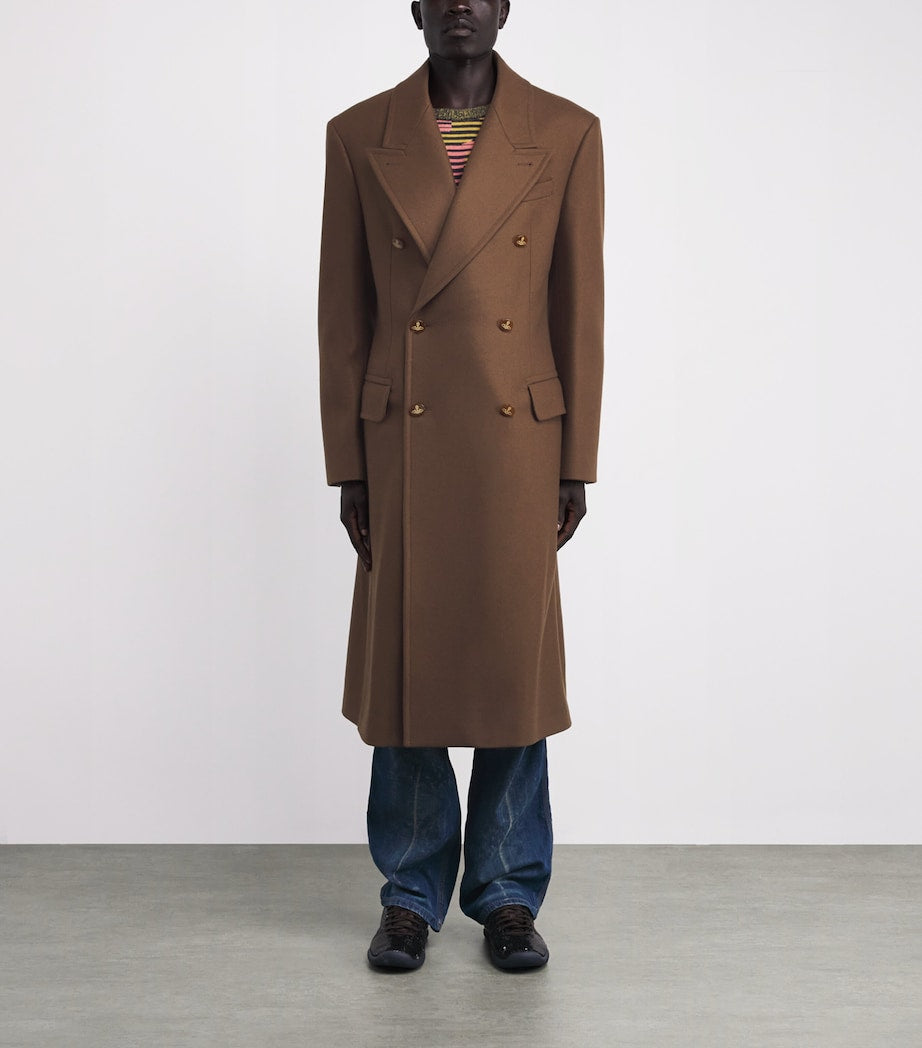 Vivienne Westwood Beige Wool-Cashmere Melton Overcoat