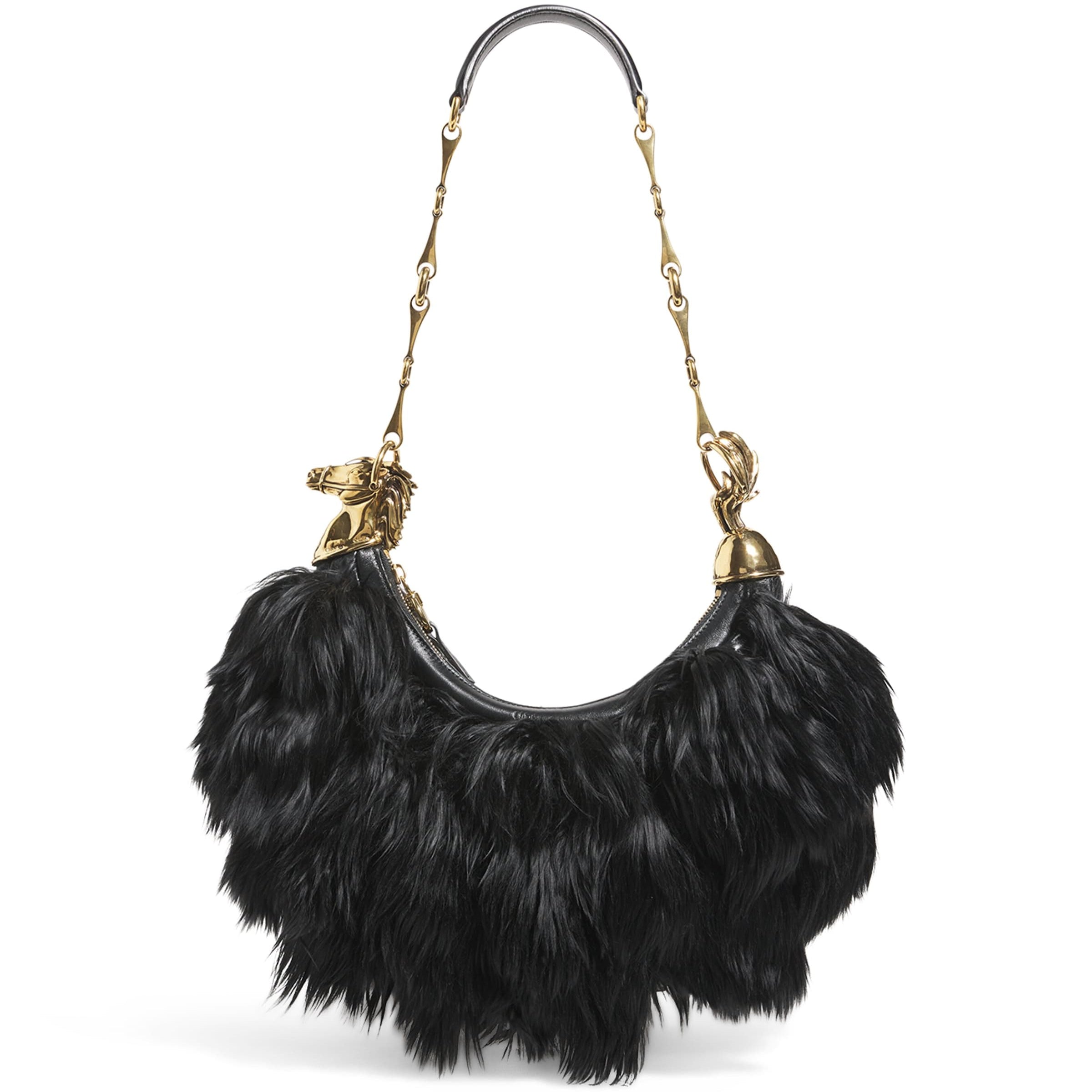 Black Feather Shoulder Bag