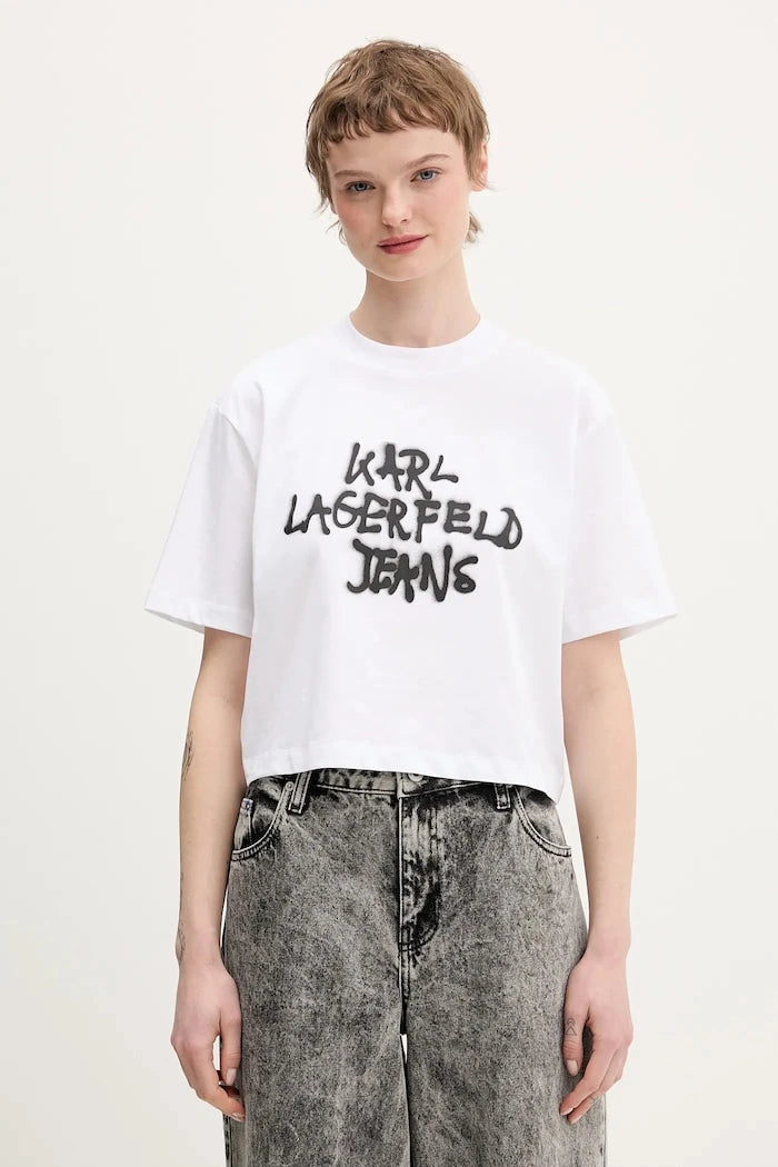 Pamuklu Tişört Karl Lagerfeld Jeans