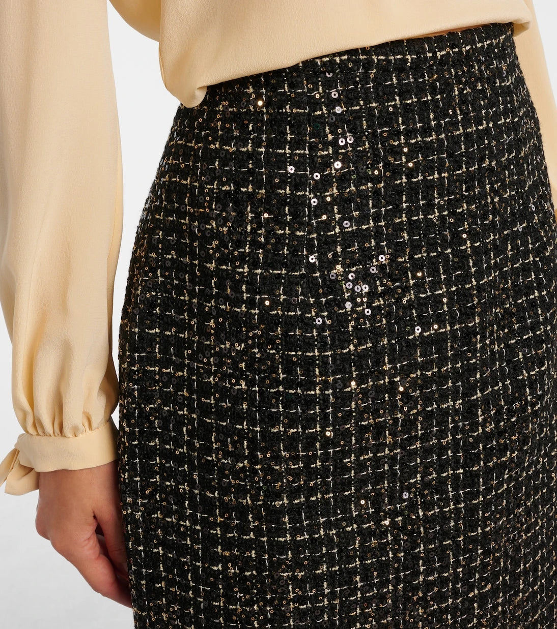 Safiyaa - Ayaka sequined tweed pencil skirt