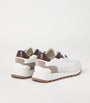 Brunello Cucinelli White Calfskin Monili-Detail Sneakers