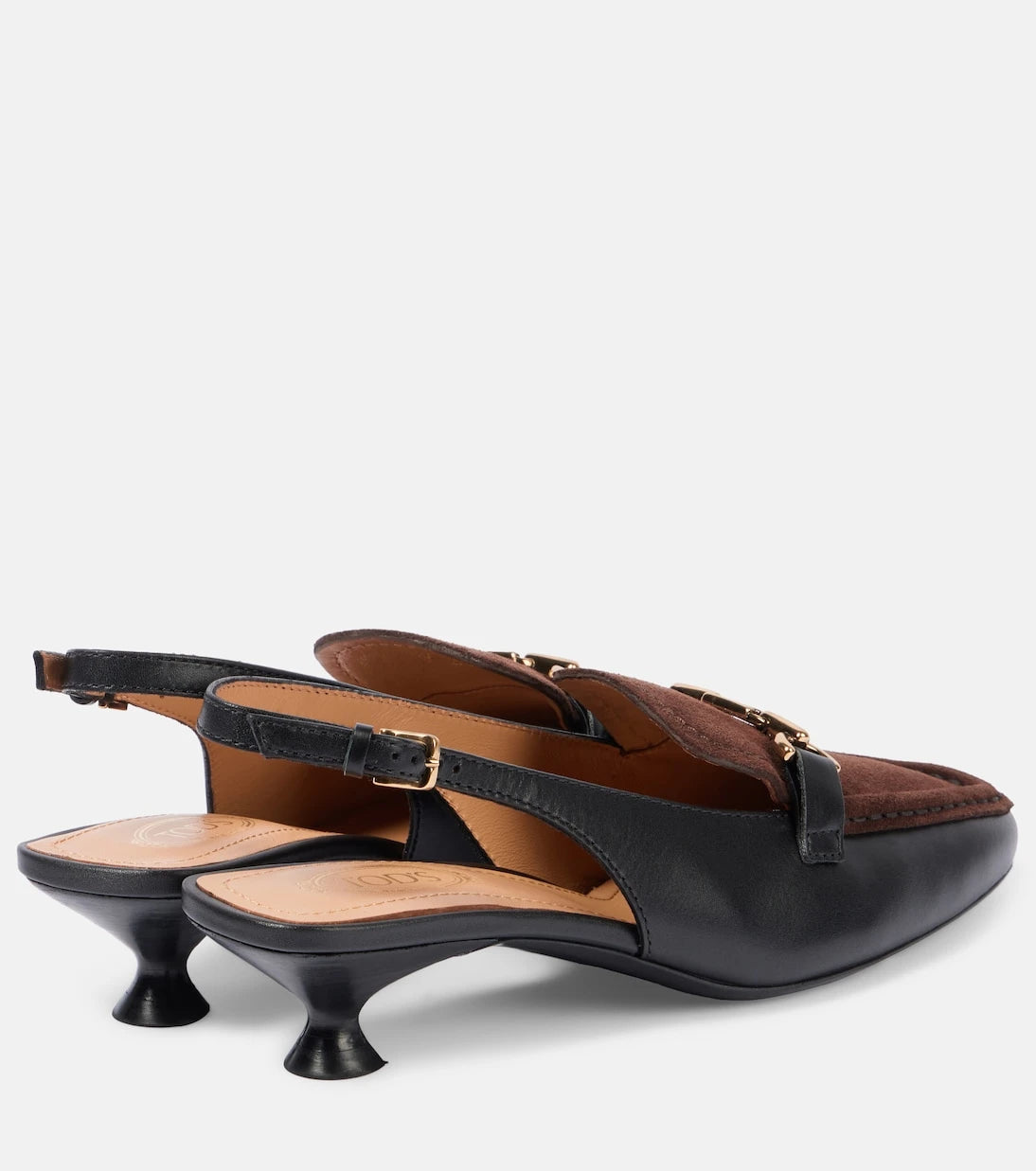 Tod's - 35 leather slingback loafer pumps