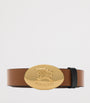 Burberry Black Leather Oval Knight Stamp Belt