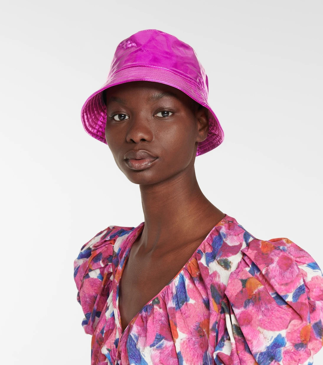 Isabel Marant - Haley metallic leather bucket hat