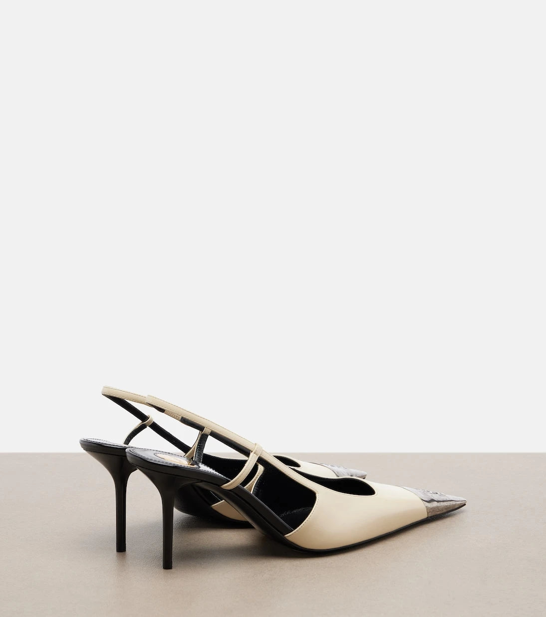 Saint Laurent - Jeanne leather slingback pumps