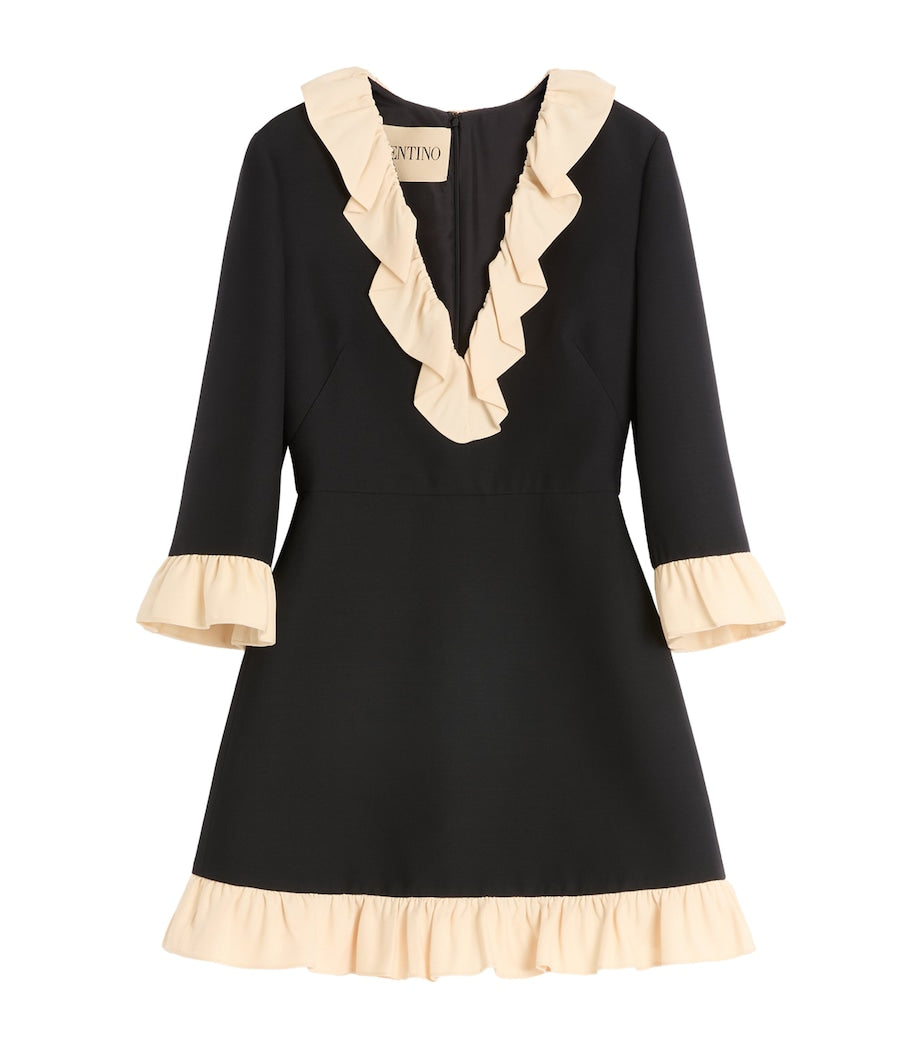 Valentino Black Crepe Couture Mini Dress