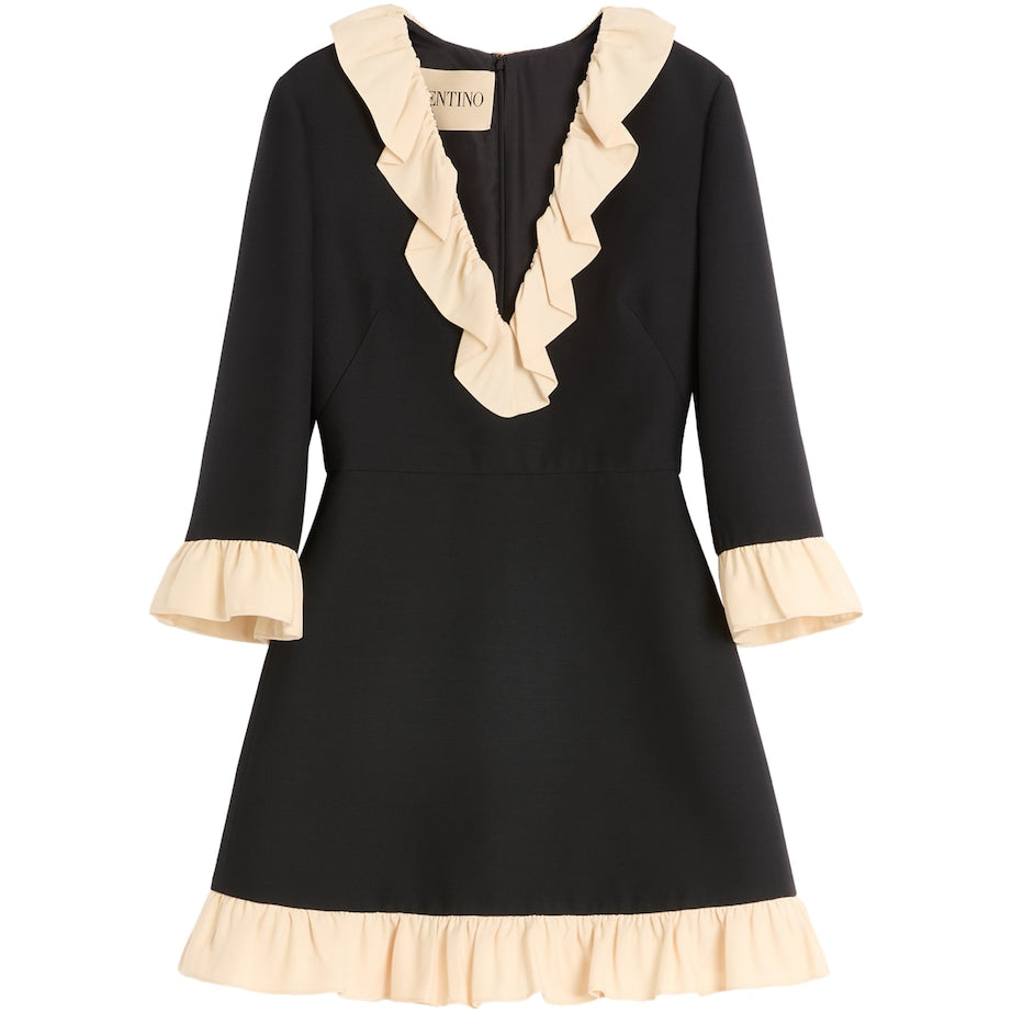 Valentino Black Crepe Couture Mini Dress
