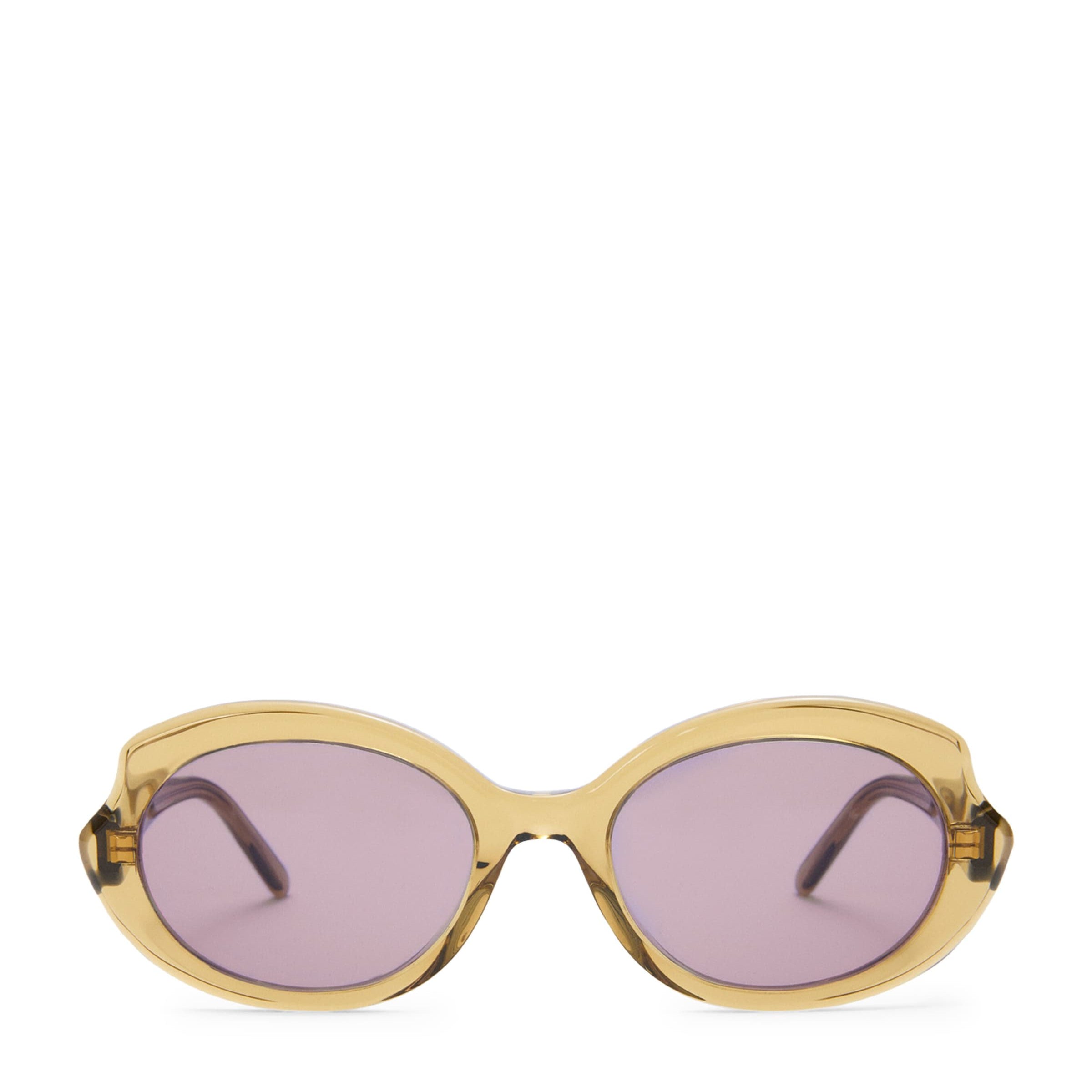 Green Acetate Mini Oval Slim Sunglasses