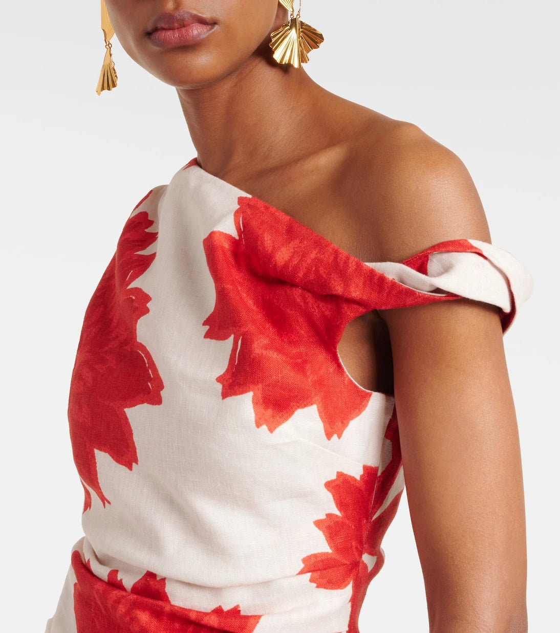 SIR - Floral draped linen top